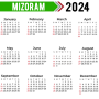 icon Mizoram Calendar 2024